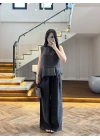 SİYAH GARNİLİ BLUZ PANTOLON TAKIM-51391