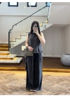 SİYAH GARNİLİ BLUZ PANTOLON TAKIM-51391