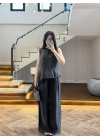 SİYAH GARNİLİ BLUZ PANTOLON TAKIM-51391