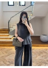 SİYAH GARNİLİ BLUZ PANTOLON TAKIM-51391