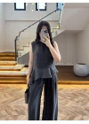 SİYAH GARNİLİ BLUZ PANTOLON TAKIM-51391