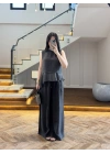 SİYAH GARNİLİ BLUZ PANTOLON TAKIM-51391