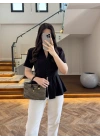 SİYAH VATKALI DÜĞME DETAY GÖMLEK-5506