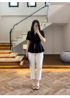 BEYAZ PENSLİ HAVUÇ PANTOLON- 50109
