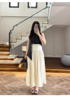 SİYAH PUANTİYELİ HALTER YAKA BLUZ -5502