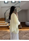 SARI UÇUŞAN PELERİN BLUZ-5026