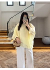 SARI UÇUŞAN PELERİN BLUZ-5026