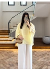 SARI UÇUŞAN PELERİN BLUZ-5026