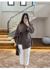 KAHVE FULAR DETAY TUNİK-5479