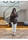 KAHVE FULAR DETAY TUNİK-5479