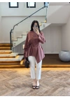 KİREMİT FULAR DETAY TUNİK-5479