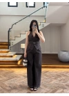 KEMERLİ YELEK TAKIM KAHVE-8919