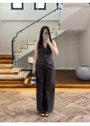 KEMERLİ YELEK TAKIM KAHVE-8919