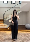 KEMERLİ YELEK TAKIM SİYAH-8919