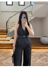 KEMERLİ YELEK TAKIM SİYAH-8919