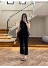 KOYU LACİVERT VOLANLI YELEKLİ TAKIM-8906