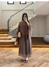 KAHVE BLUZLU ELBİSE TAKIM-51361