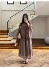 KAHVE BLUZLU ELBİSE TAKIM-51361