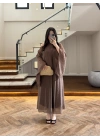KAHVE BLUZLU ELBİSE TAKIM-51361