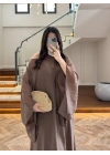 KAHVE BLUZLU ELBİSE TAKIM-51361