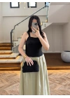 DANTELLİ ŞALLI BLUZ SİYAH