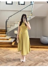 YAĞ YEŞİL YIRTMAÇLI GOLD AKSESUAR ELBİSE