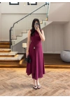VİŞNE YIRTMAÇLI GOLD AKSESUAR ELBİSE