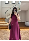 VİŞNE YIRTMAÇLI GOLD AKSESUAR ELBİSE