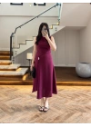 VİŞNE YIRTMAÇLI GOLD AKSESUAR ELBİSE