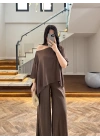 KAHVE ŞAL YAKA TAKIM -51363