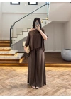 KAHVE ŞAL YAKA TAKIM -51363