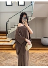 KAHVE ŞAL YAKA TAKIM -51363