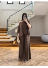 KAHVE ŞAL YAKA TAKIM -51363