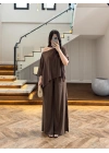 KAHVE ŞAL YAKA TAKIM -51363