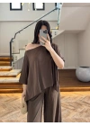 KAHVE ŞAL YAKA TAKIM -51363