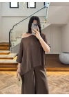 KAHVE ŞAL YAKA TAKIM -51363
