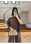 KAHVE ŞAL YAKA TAKIM -51363