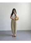 ADA ÇAYI BEL BAĞLAMALI ŞALVAR PANTOLON