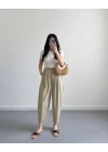 ADA ÇAYI BEL BAĞLAMALI ŞALVAR PANTOLON