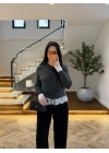 ANTRASİT DANTELLİ HIRKA -TH261085