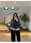ANTRASİT DANTELLİ HIRKA -TH261085