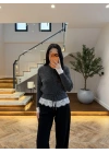 ANTRASİT DANTELLİ HIRKA -TH261085
