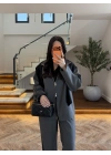 ANTRASİT DİK YAKA CEKET TAKIM -9221