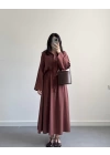 BARLE KİREMİT KETEN ETEK GÖMLEK TAKIM