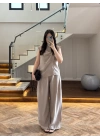 BEJ ASİMETRİK DÜĞMELİ TENSEL TAKIM-26Y277