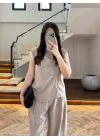BEJ ASİMETRİK DÜĞMELİ TENSEL TAKIM-26Y277