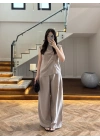 BEJ ASİMETRİK DÜĞMELİ TENSEL TAKIM-26Y277