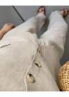 BEJ KETEN MASKÜLEN YELEK PANTOLON TAKIM