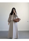 BEJ NAKIŞLI ETEKLİ İKİLİ TAKIM