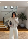 BEJ OVERLOK DİKİŞ DETAY CEKET-26K1092